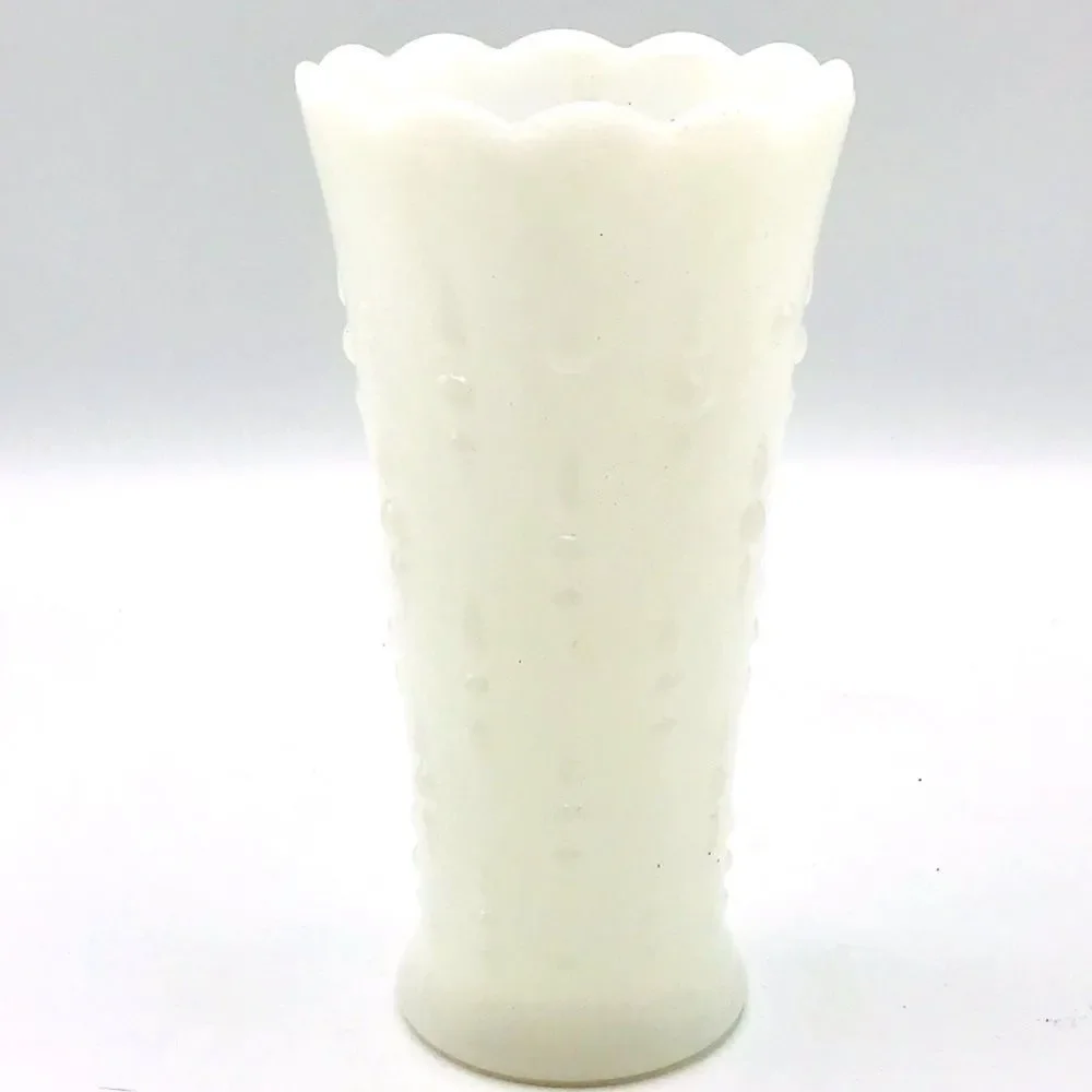 Vintage milk glass teardrop vase.